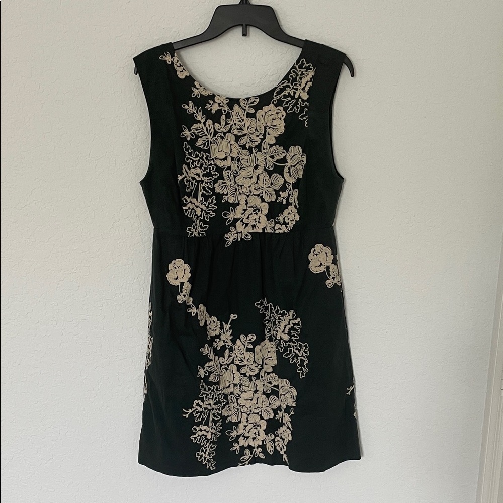 Floral Embroidered Gray/Blue J Crew Dress